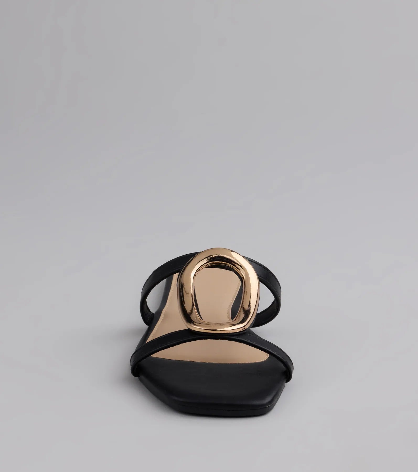 Chic And Sleek Square Strappy Flat Sandals