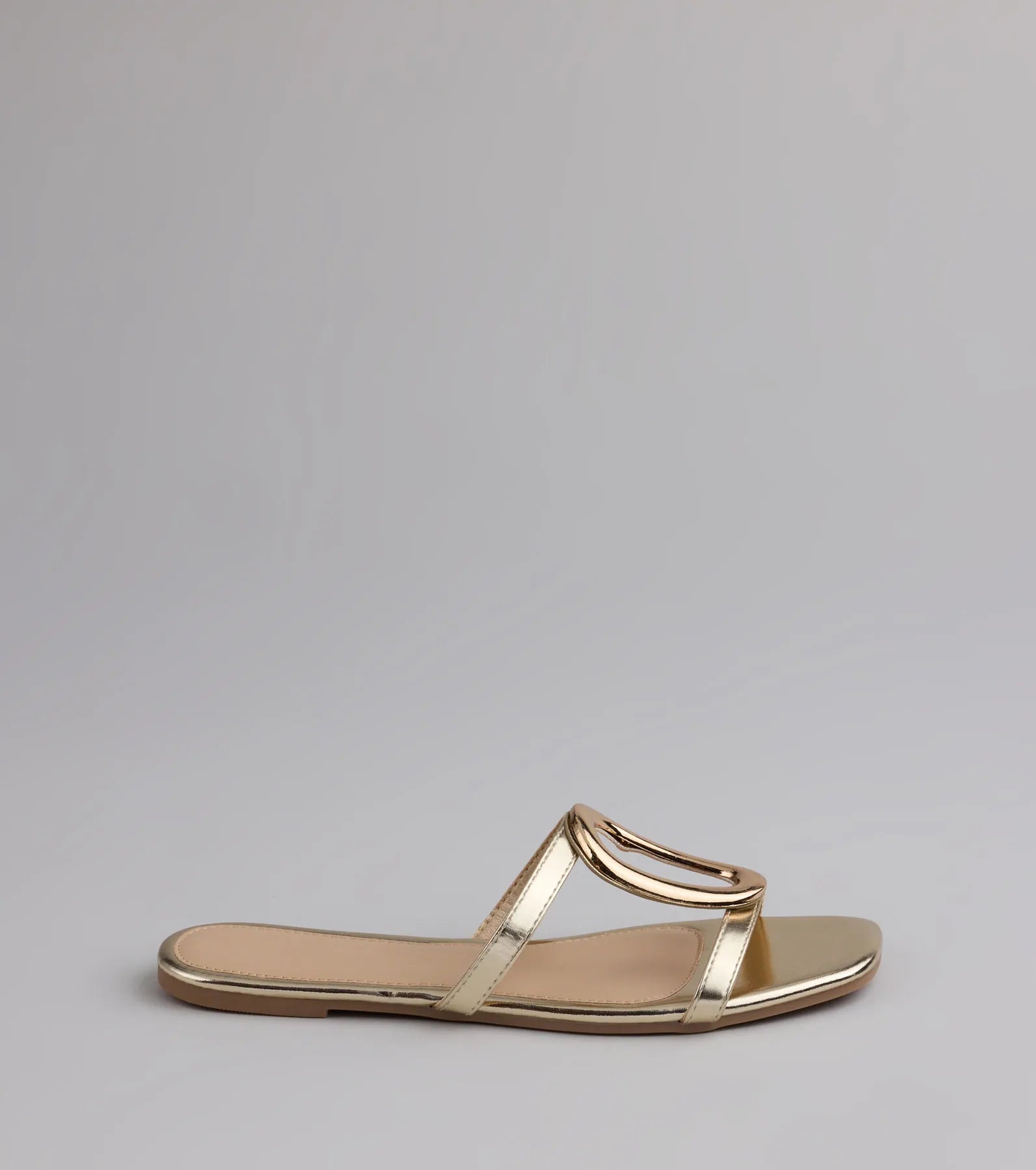 Chic And Sleek Square Strappy Flat Sandals