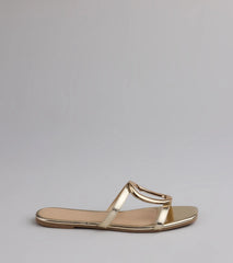 Chic And Sleek Square Strappy Flat Sandals