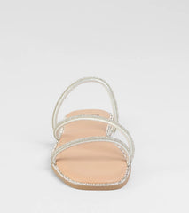 Always Glowing Rhinestone Strap Sandals