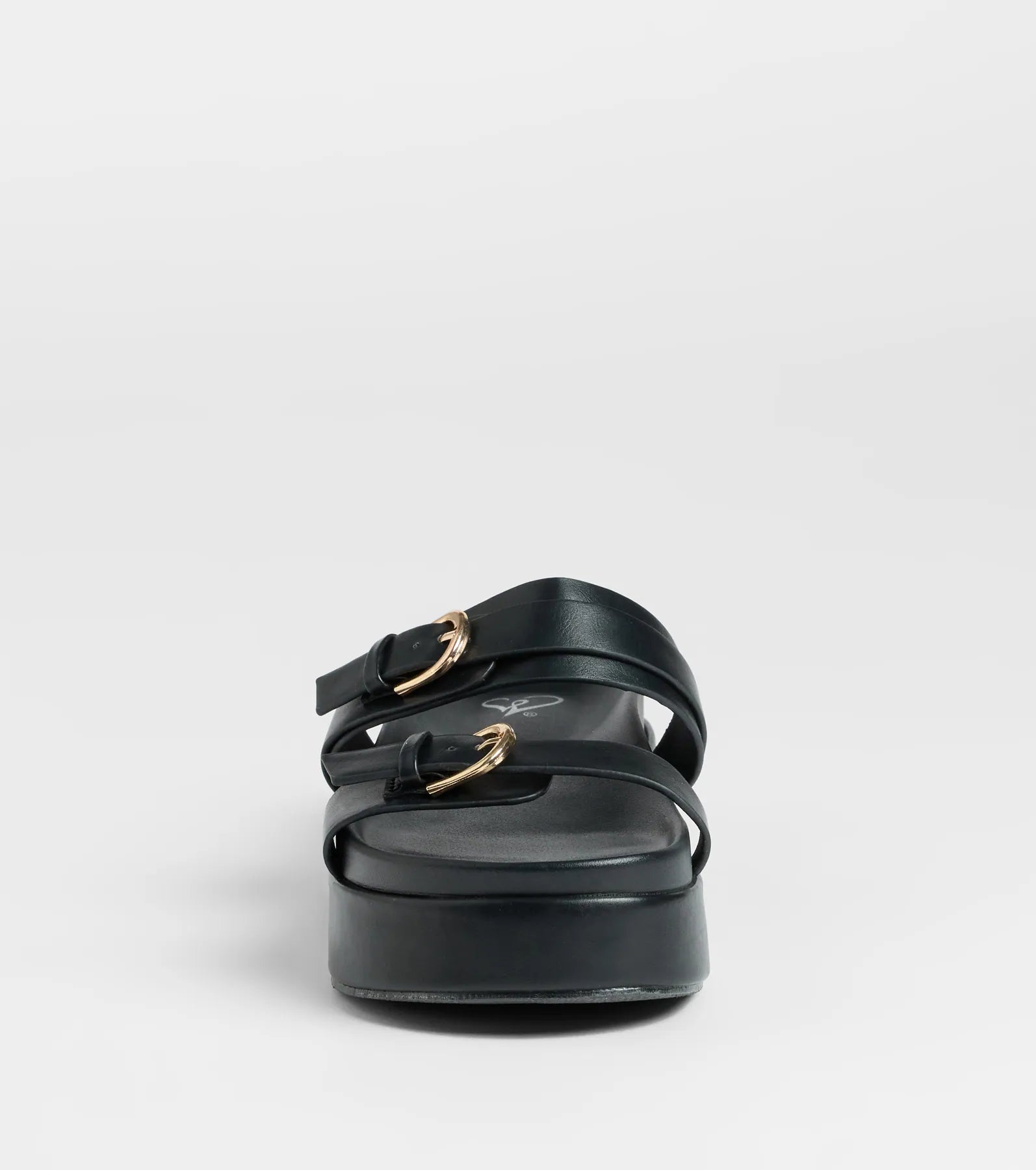 On A New Level Buckle Strappy Platform Sandals