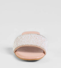 Ever So Chic Rhinestone Pearl Sandals