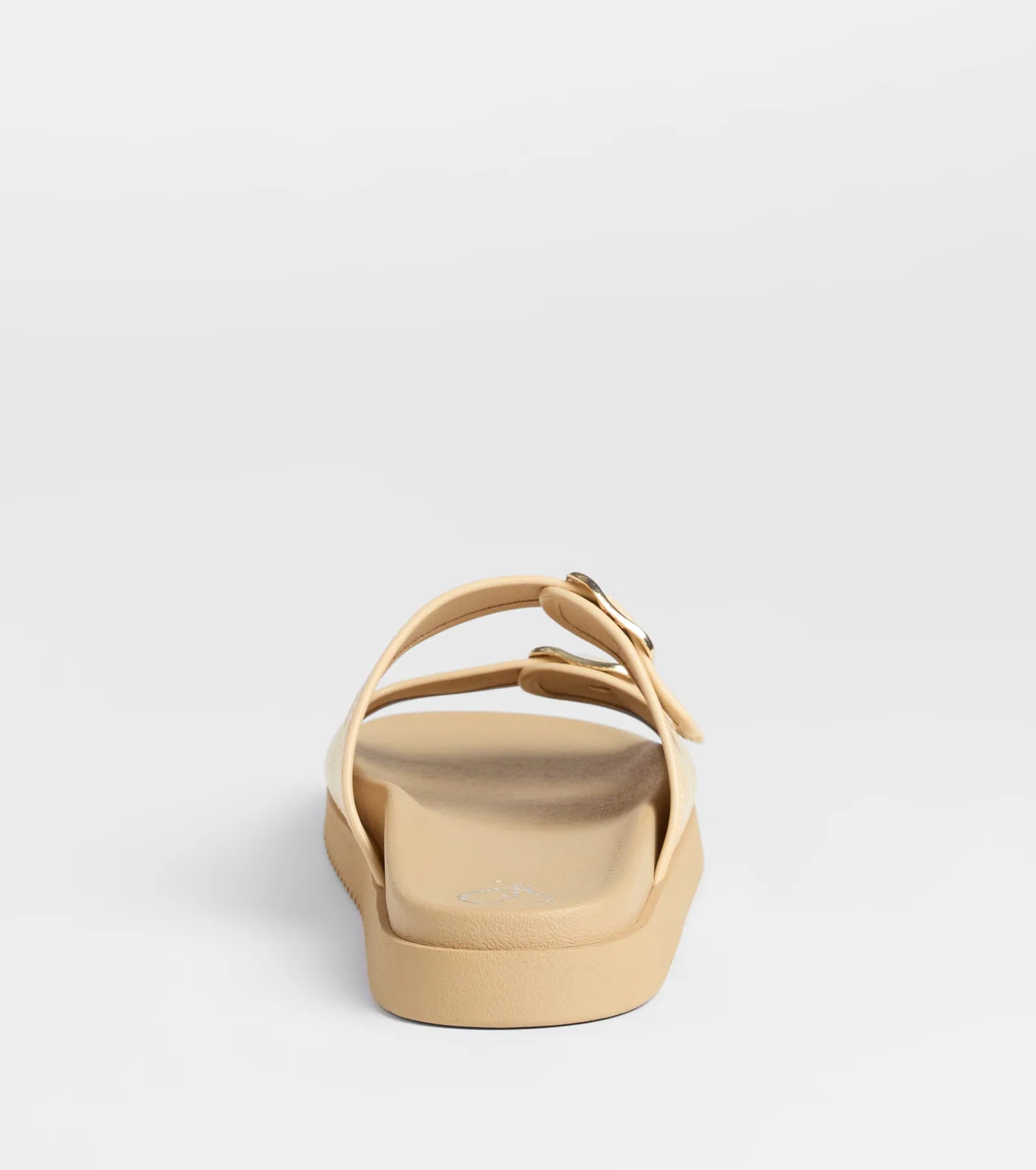 Under The Sun Straw Buckle Slide Sandals