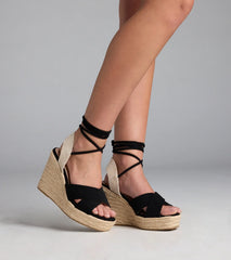 Weekend Date Lace-Up Espadrille Wedges