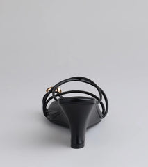Refined And Classy Toe Ring Strappy Wedges