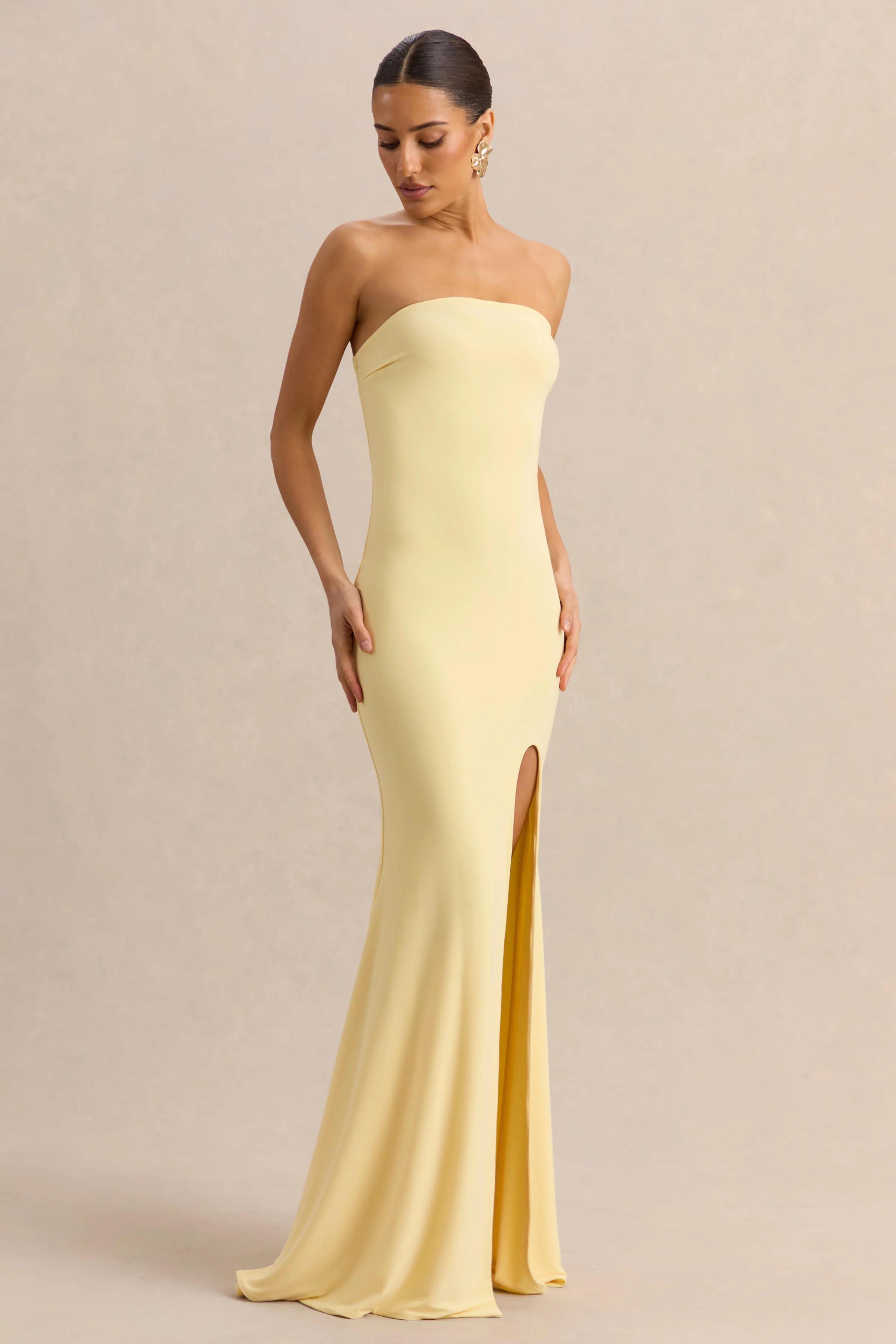 Melva | Lemon Bandeau Maxi Dress