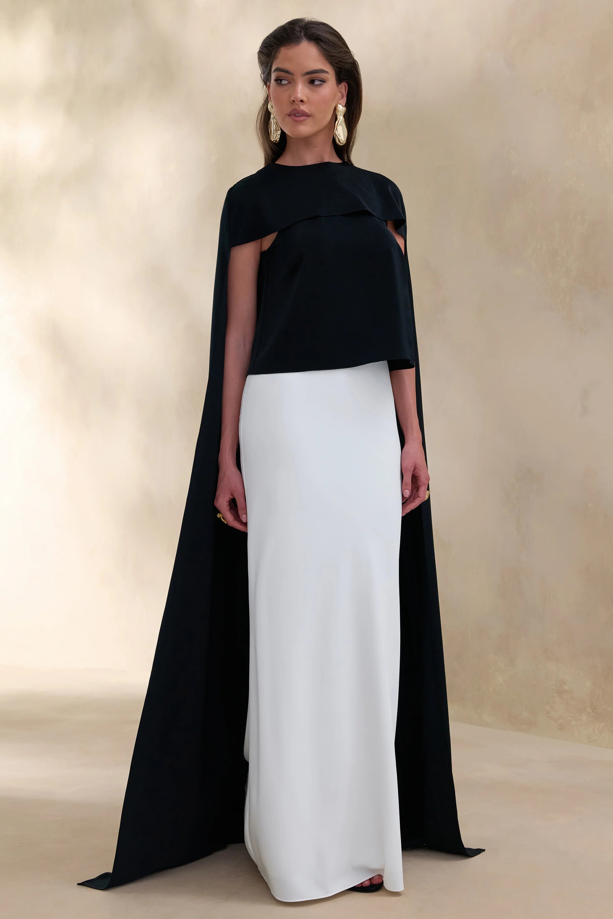 Iveta | White Satin Maxi-Skirt