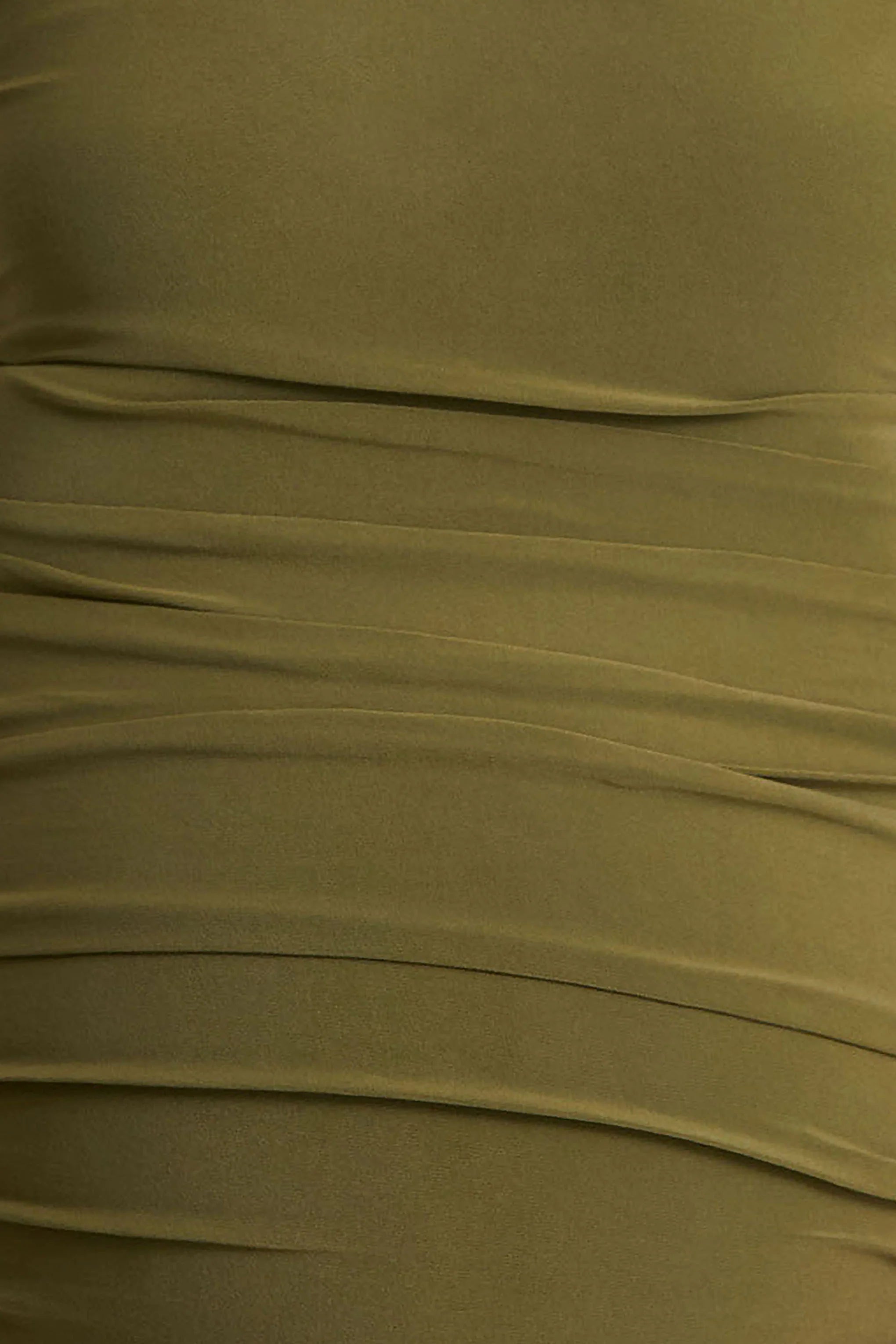 Lisbon | Olive Maternity Square Neck Ruched Midi Dress
