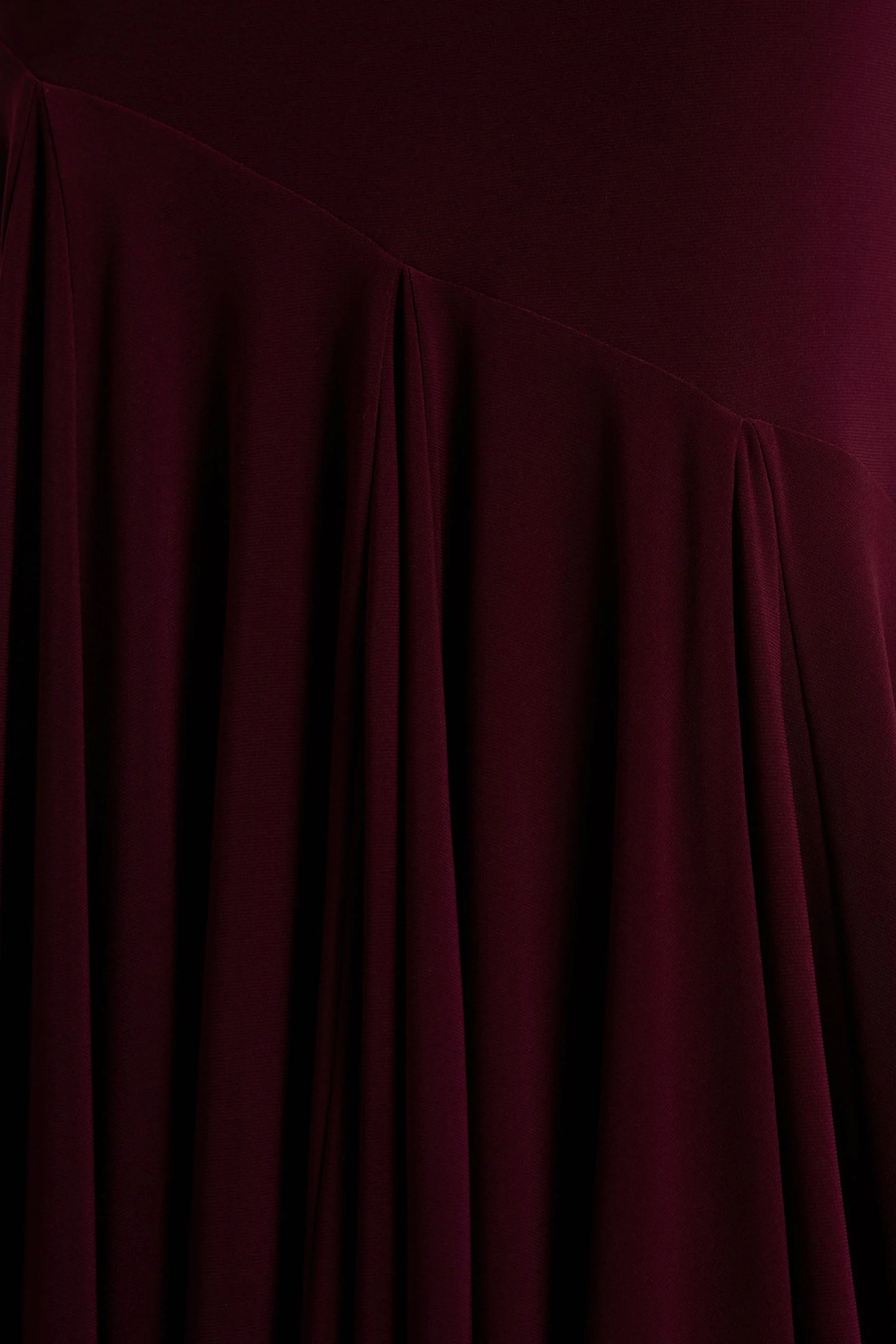 Zya | Dark Plum Asymmetric-Neck Fishtail Maxi Dress