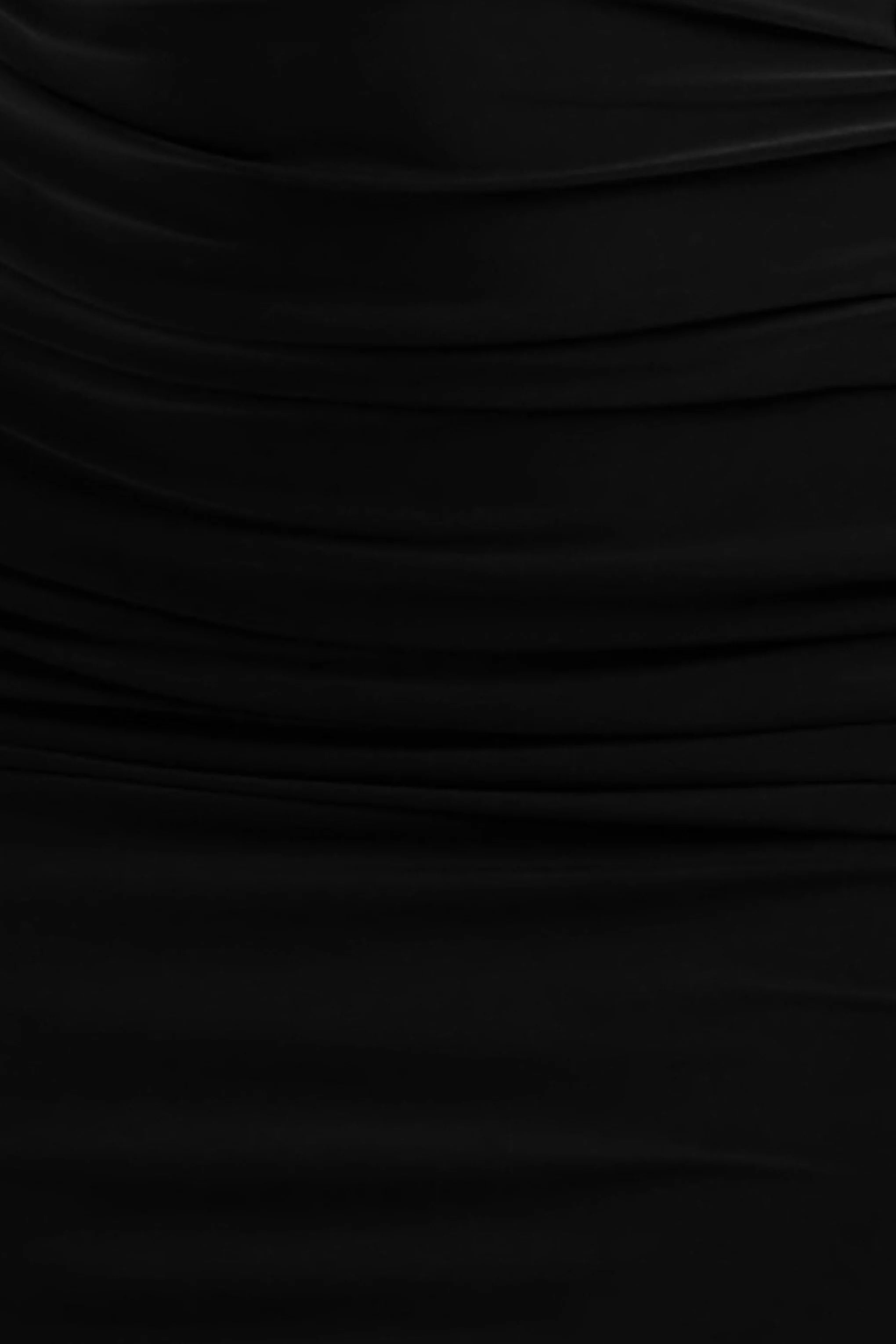 Dalarie | Black One-Shoulder Gathered Maxi Dress