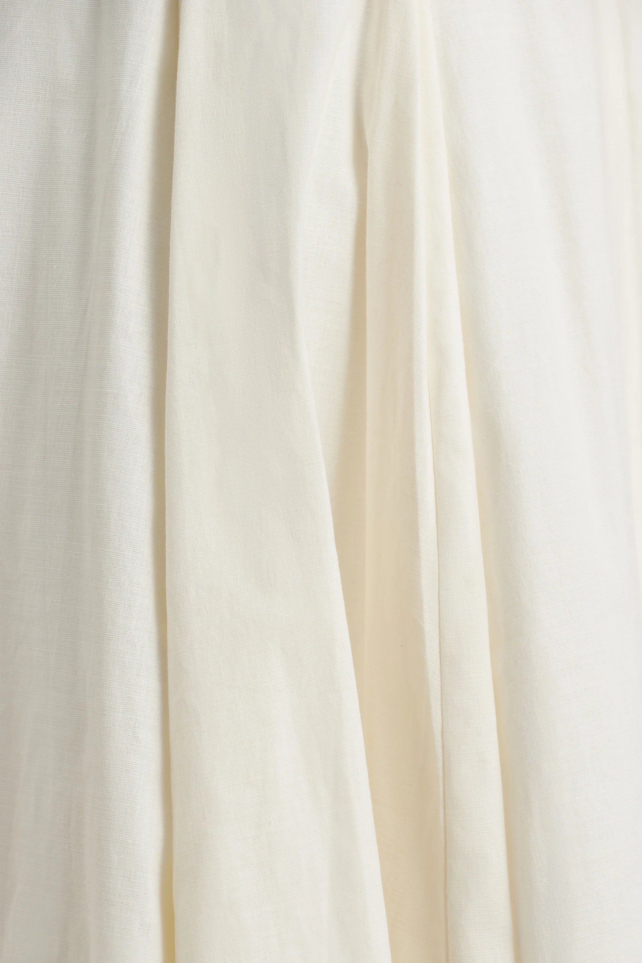 Magnolia | White Scoop-Neck Midi Dress With Drop-Waist And Ruffling Detail