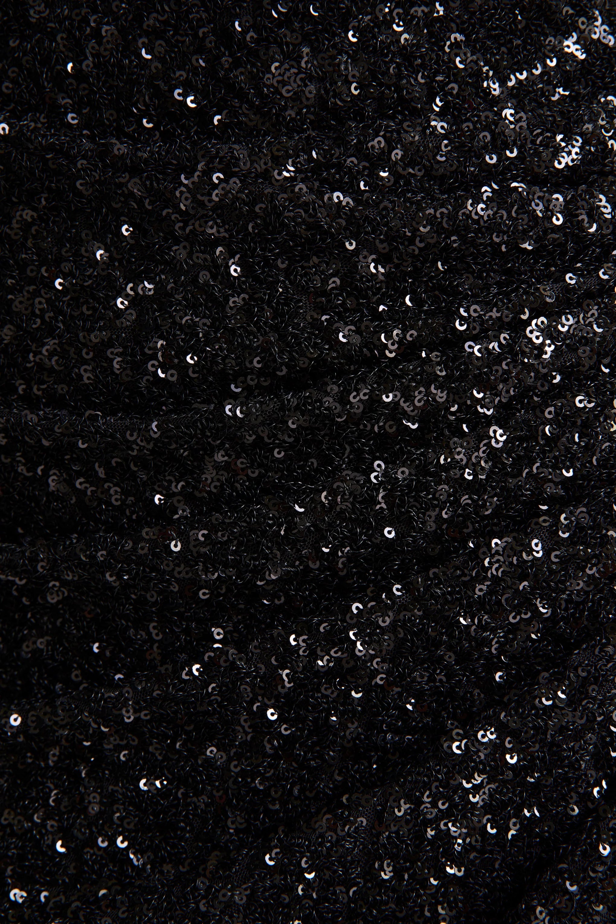Gio | Black Sequin Plunge-Neck Wrap Maxi Dress With Ruched Detailing