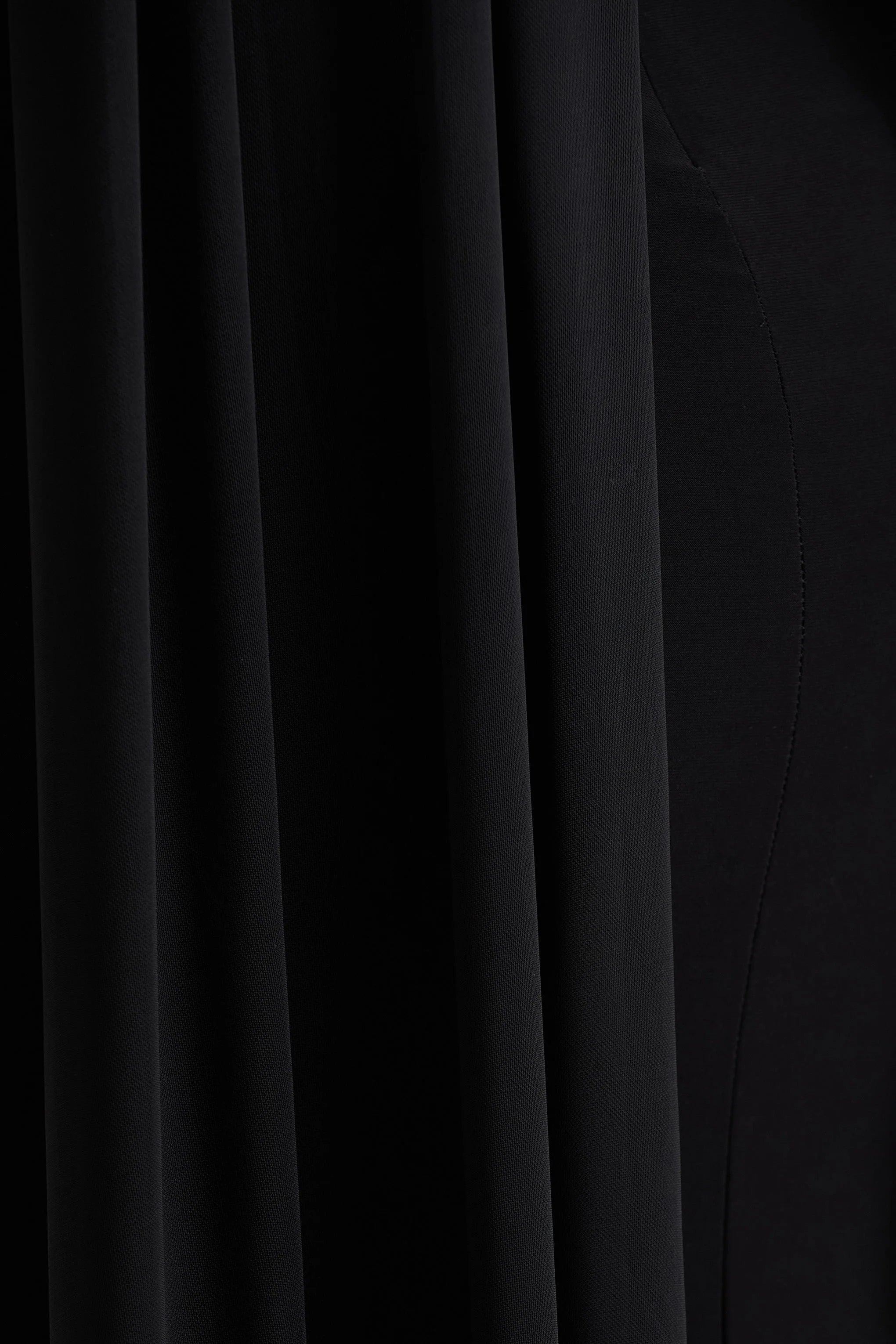 Amour | Black High-Neck Maxi Dress With Cape Sleeve Detail