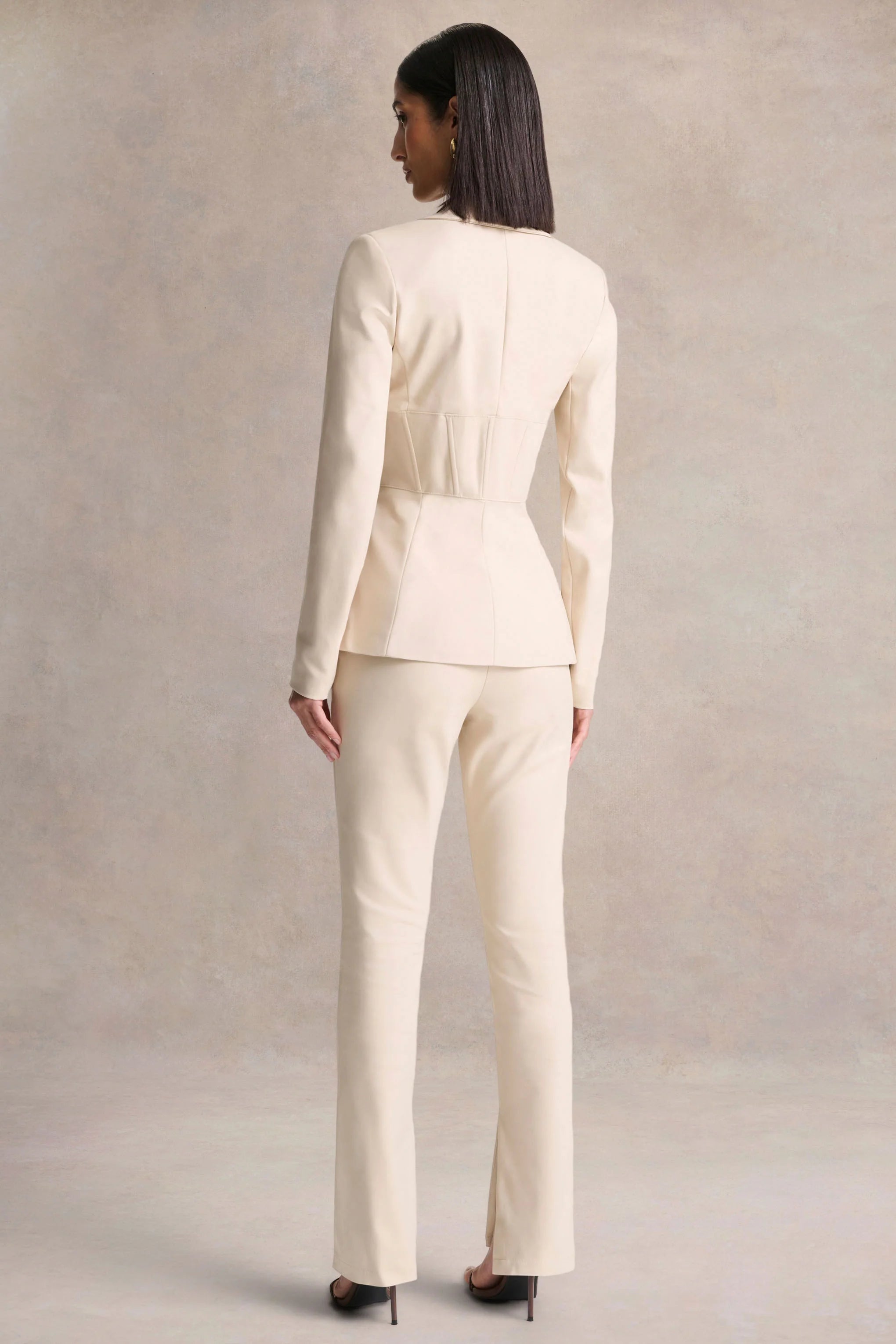 Wonder Woman | Cream High Waist Tailored Trousers With Hem Split