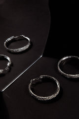 Maddy Diamante Hoop Earrings Silver