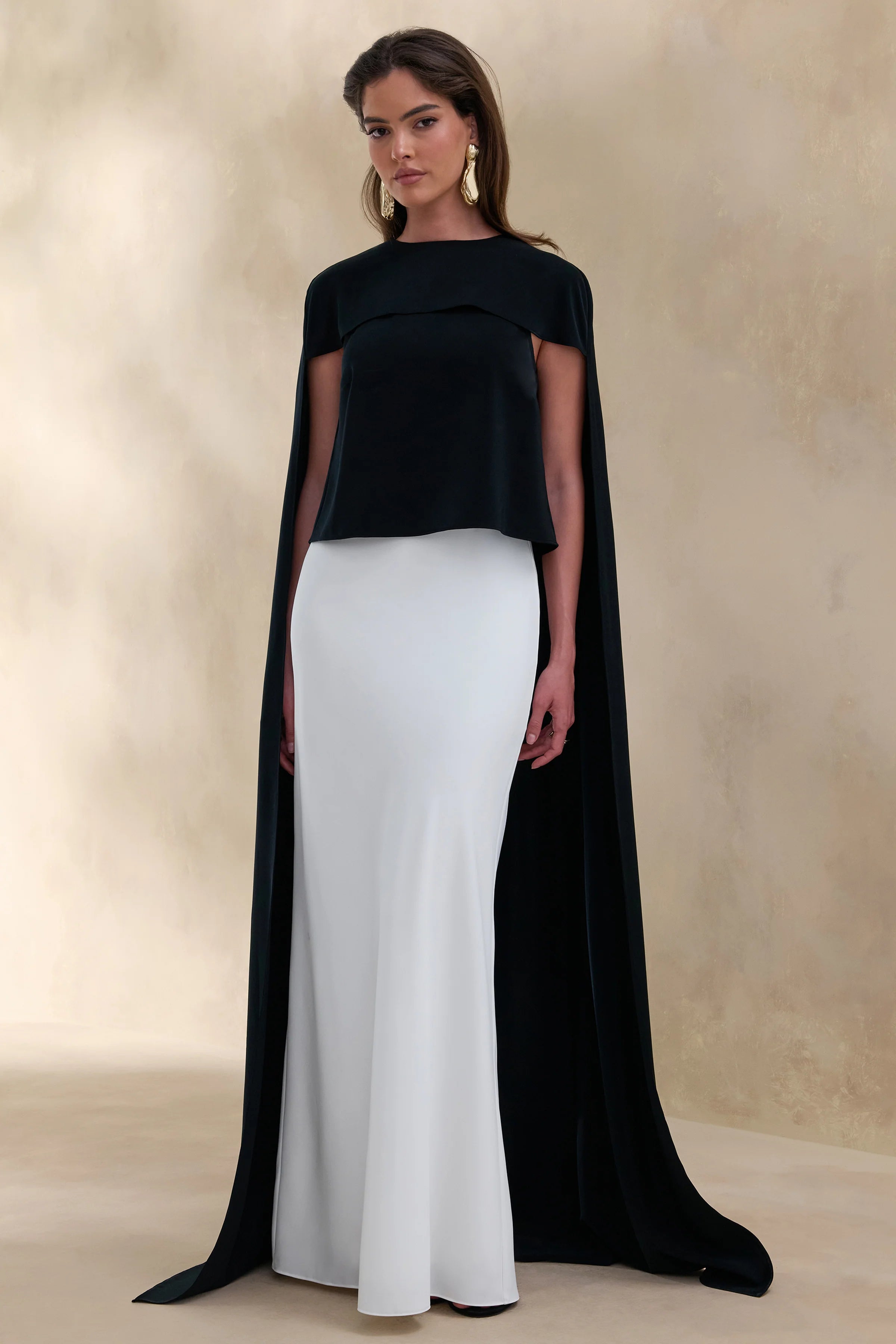 Iveta | White Satin Maxi-Skirt