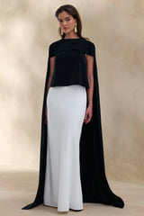 Iveta | White Satin Maxi-Skirt