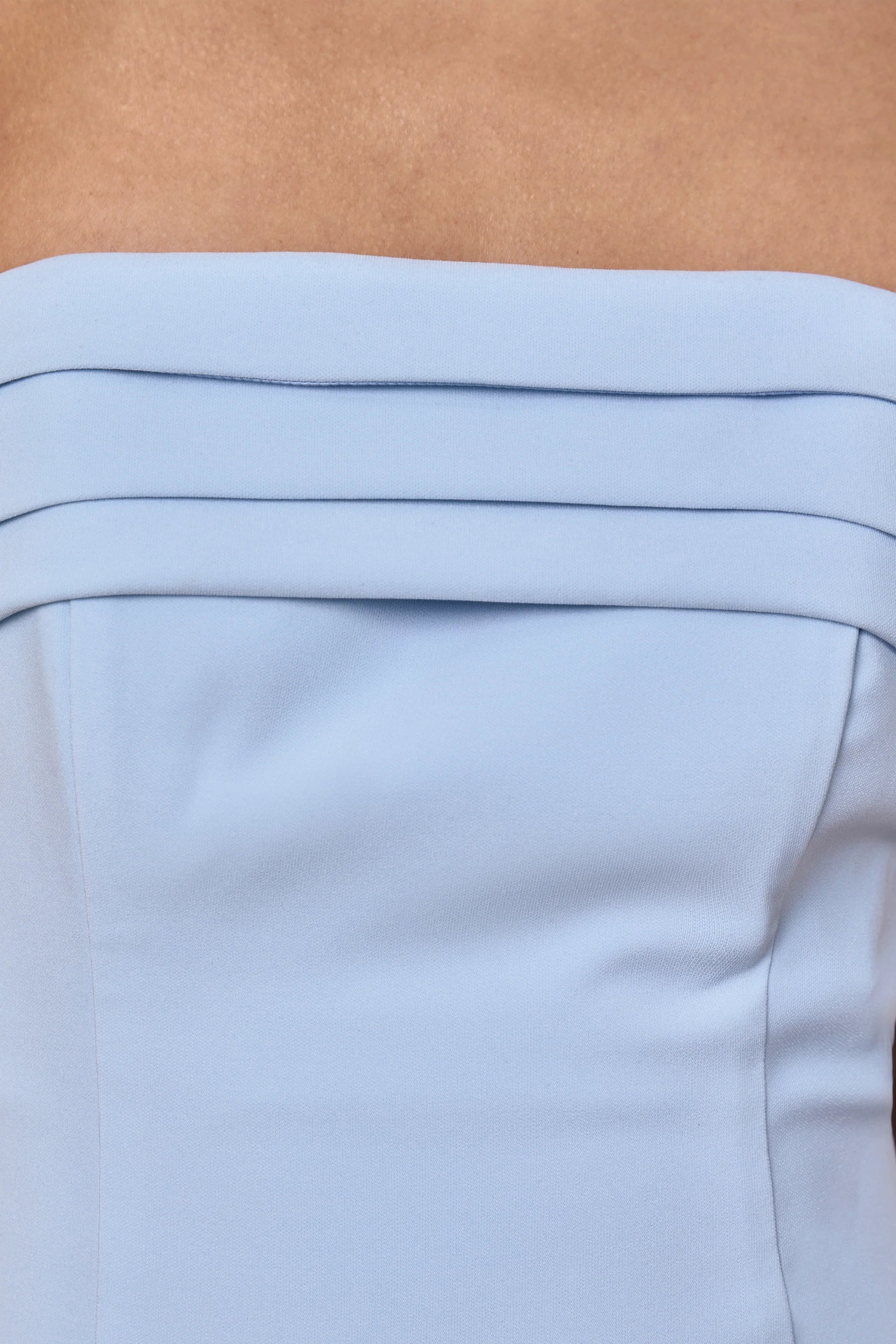 Nerissa | Light Blue Bandeau Maxi Dress With Scarf