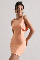 Cassie | Coral Twisted Knot Mini Dress