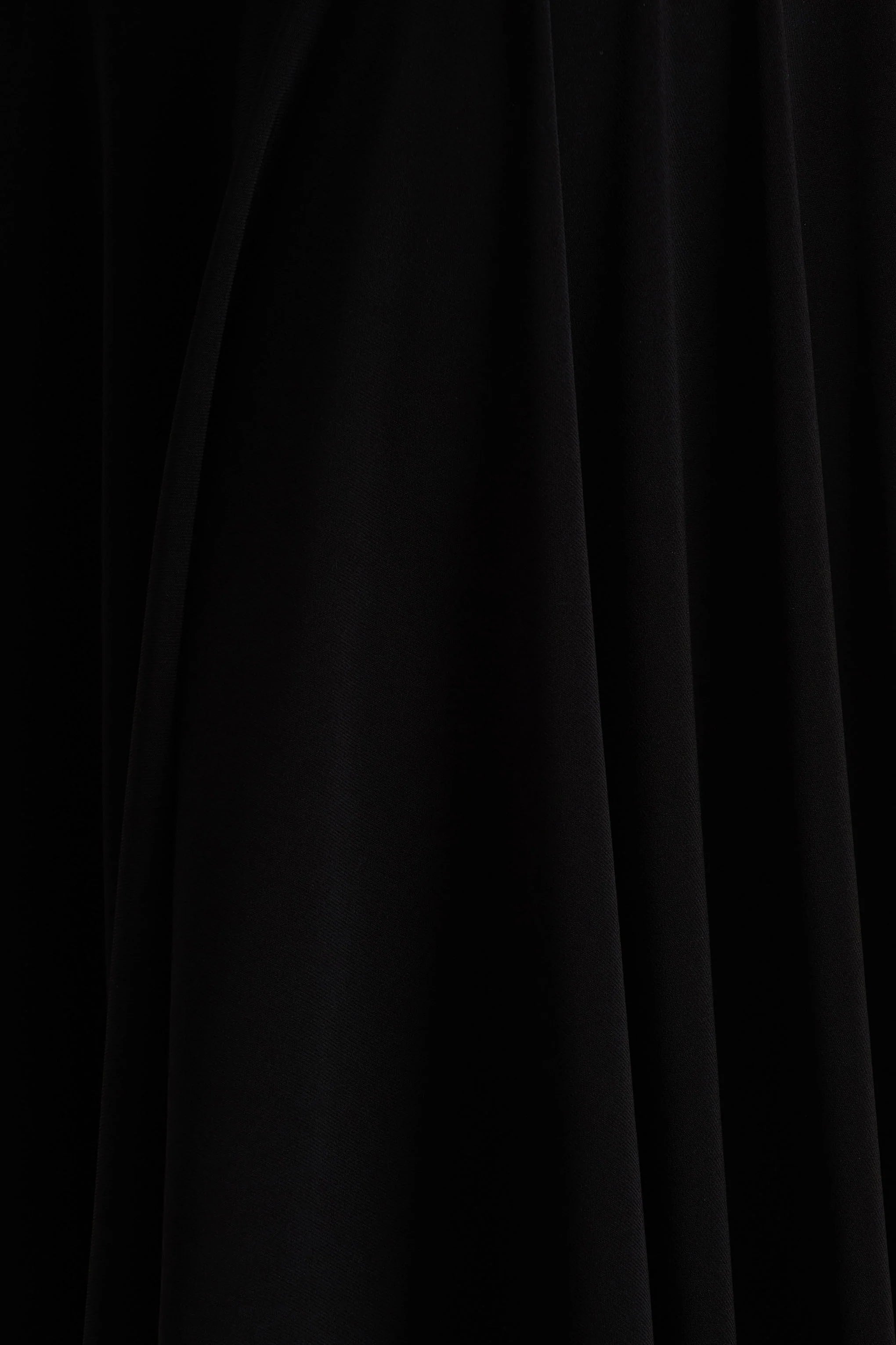 Isola | Black Asymmetric-Neck Midi Dress With Hanky-Hem